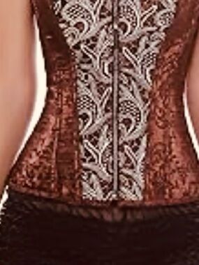 Gorgeous Brown Lace Corset Top - Sz XL